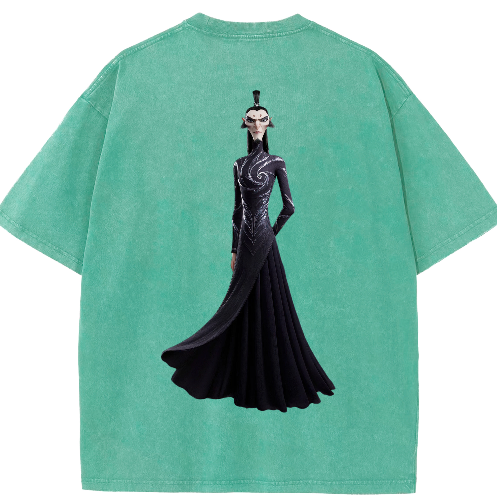 （画像用） Ne Zha 2 ナタ 魔童の大暴れ 綿100% ヴィンテージ風 半袖Tシャツ（背面プリント）